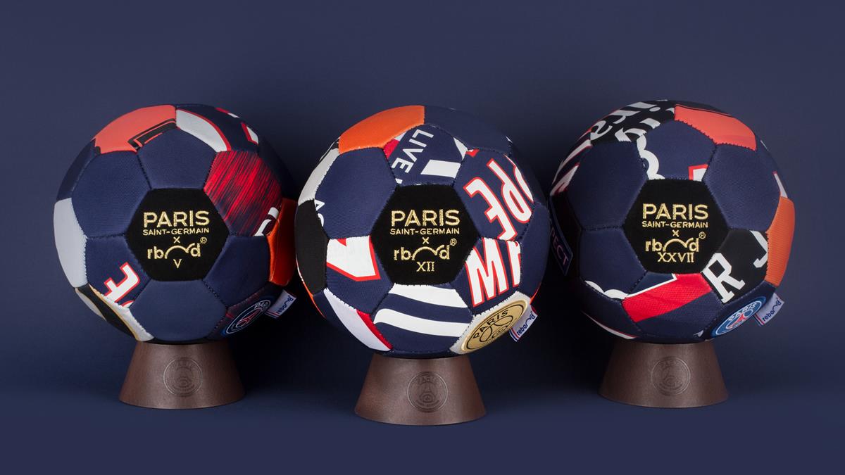 PSGLIMITED: A ball made in France from historic Paris Saint-Germain shirts