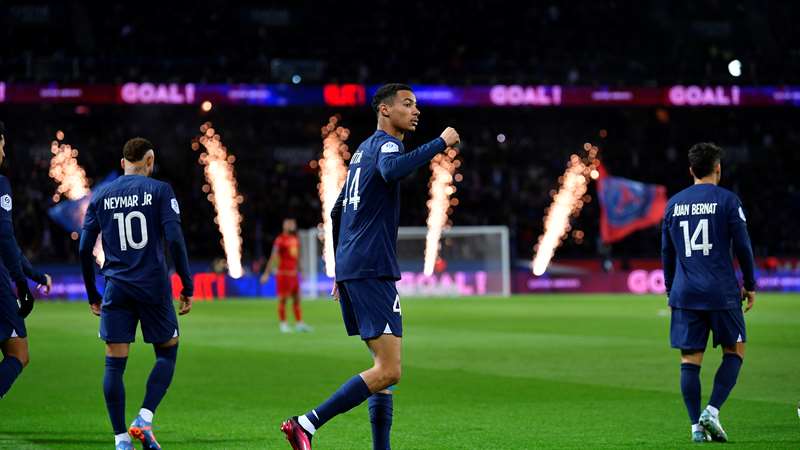 Gregory Van Der Wiel (psg) scored a goal during the French Championship  Ligue 1 football match between Paris Saint Germain and SCO Angers on  January 23, 2016 at Parc des Princes stadium