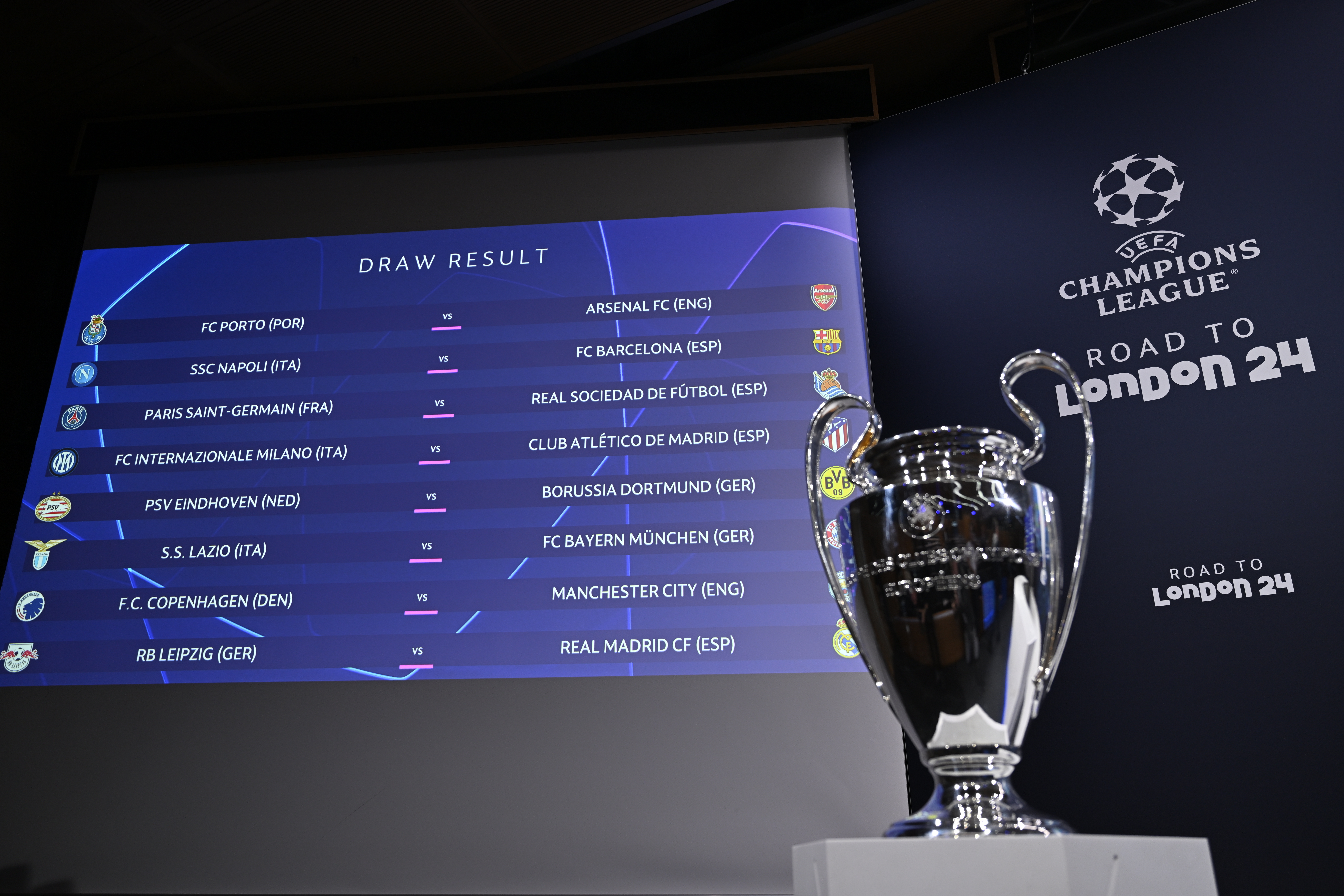 Last 16 schedule confirmed Paris Saint Germain